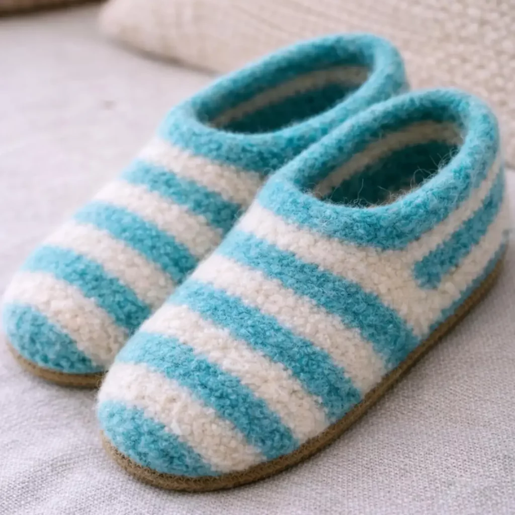 Cozy Striped Crochet Slippers Pattern (photo 2)