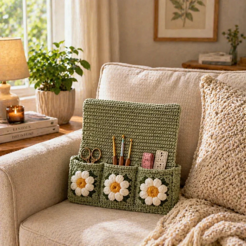 Crochet Sofa Armrest Organizer Pattern (photo 2)