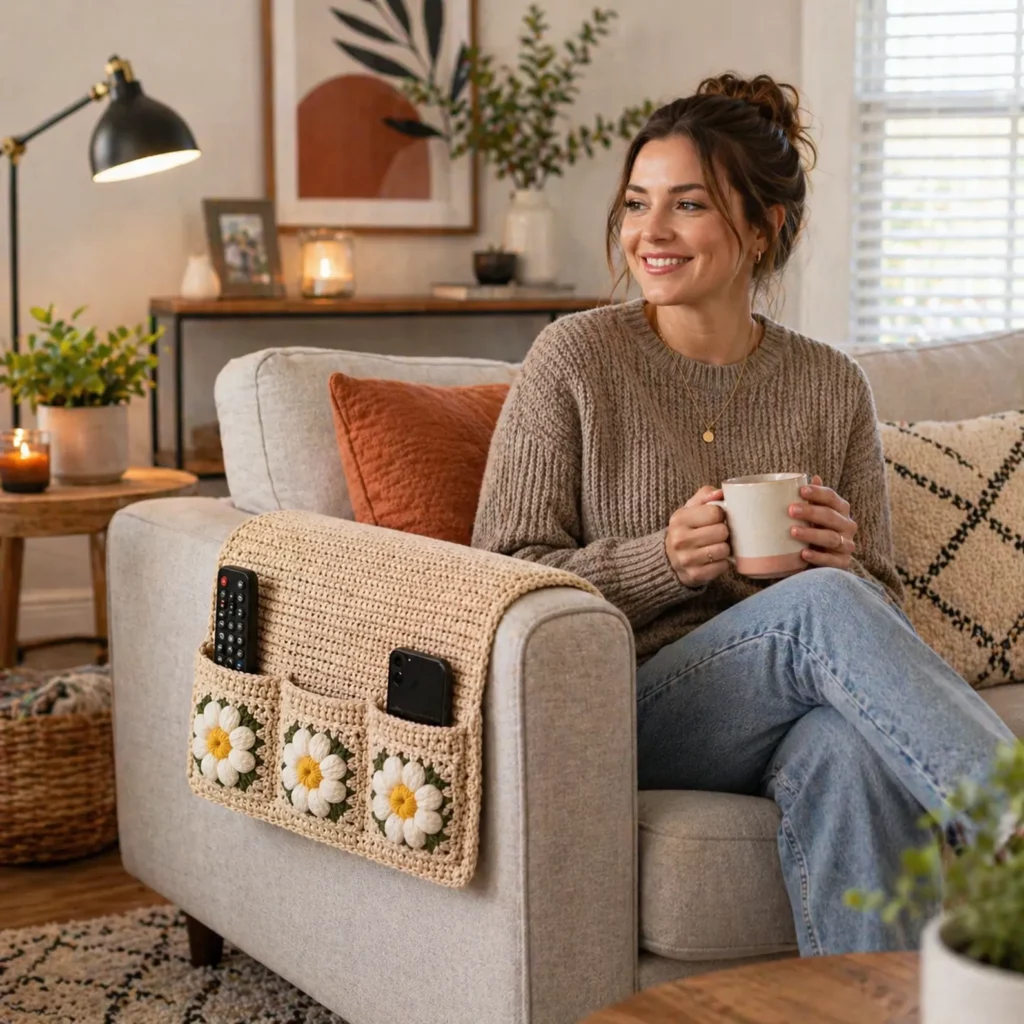 Crochet Sofa Armrest Organizer Pattern (photo 3)
