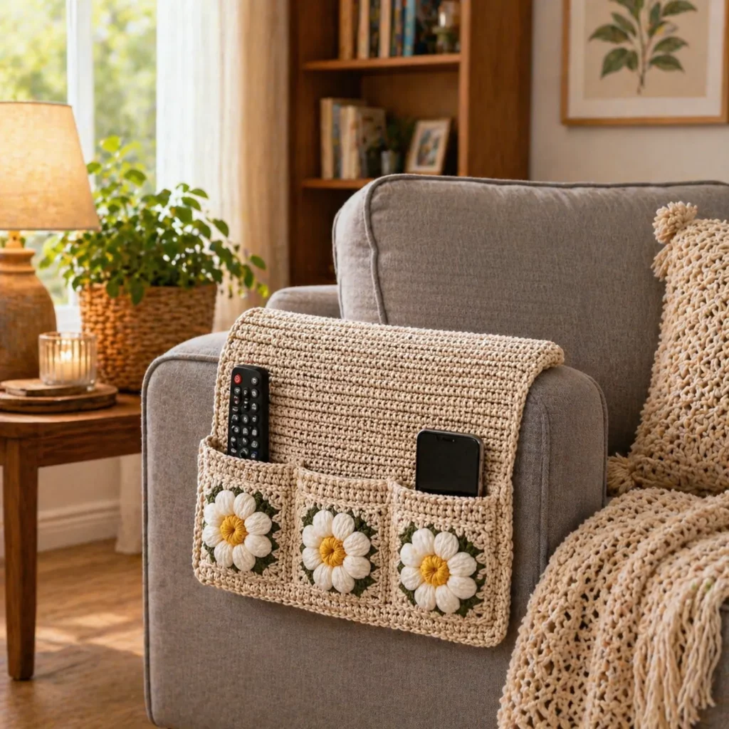 Crochet Sofa Armrest Organizer Pattern (photo 1)