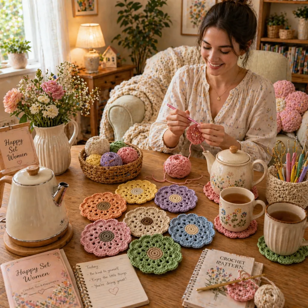 Flower Crochet Coaster Pattern (photo 3)