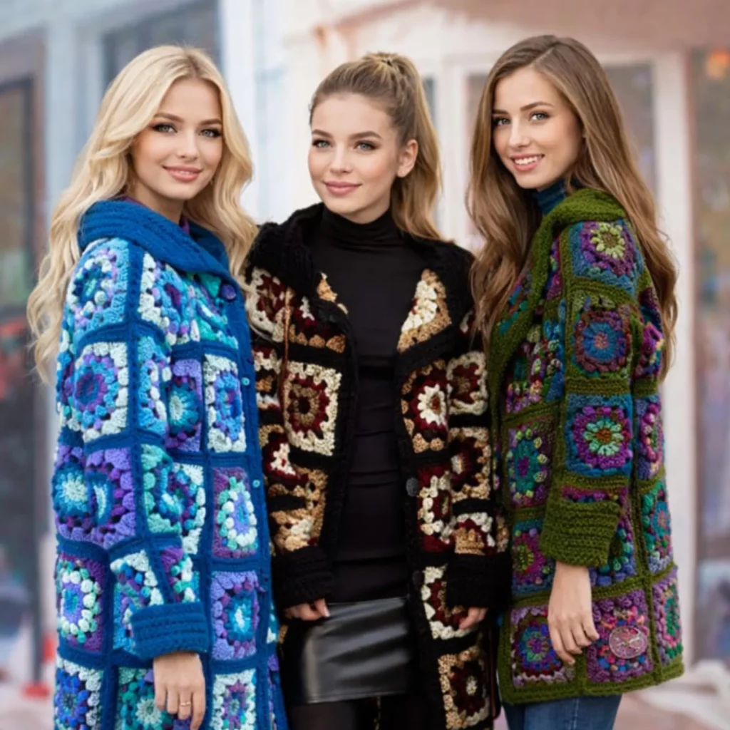 Long Granny Square Coat Crochet Pattern (photo 3)