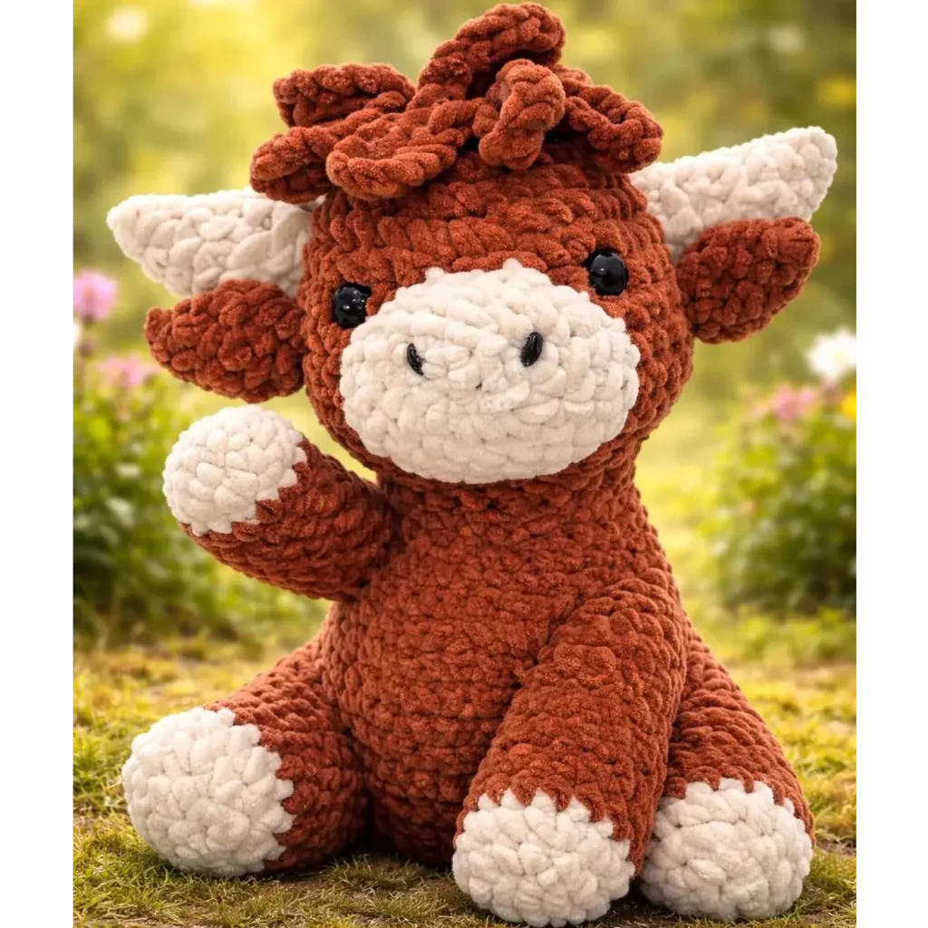 Adorable Plush Highland Cow Crochet Pattern (photo 1)