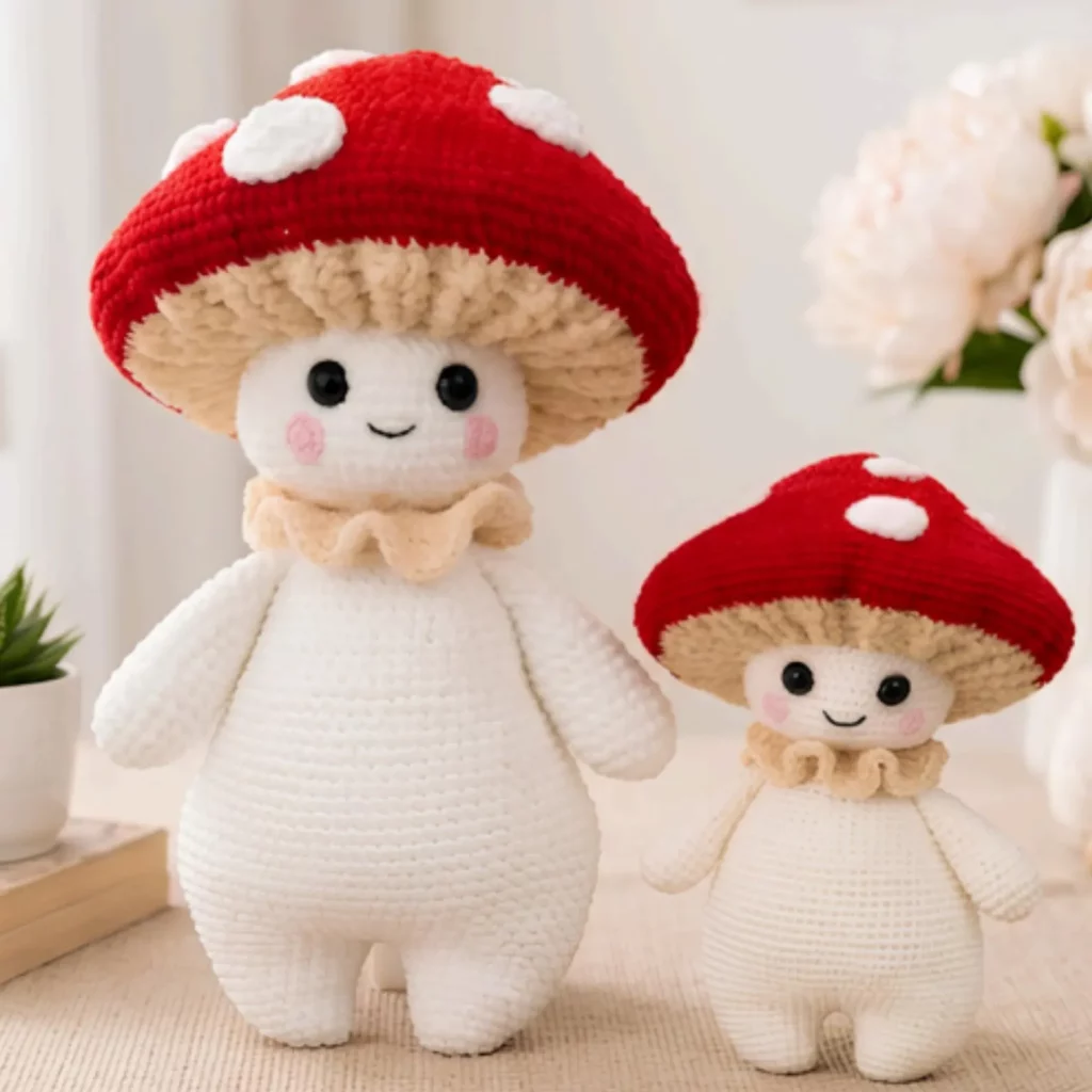 Kawaii Mushroom Doll Crochet Pattern (photo 1)