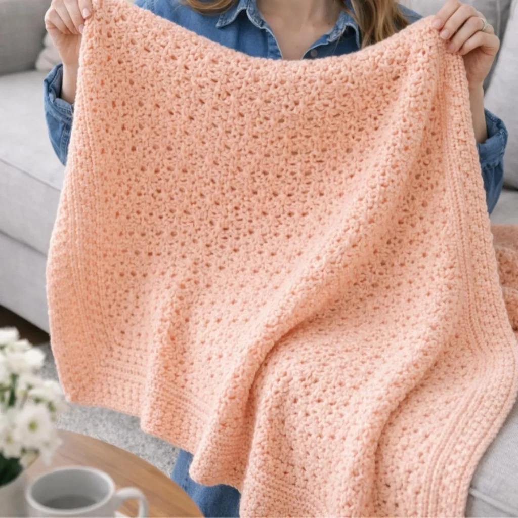 Soft Textured Baby Blanket Crochet Pattern (photo 1)