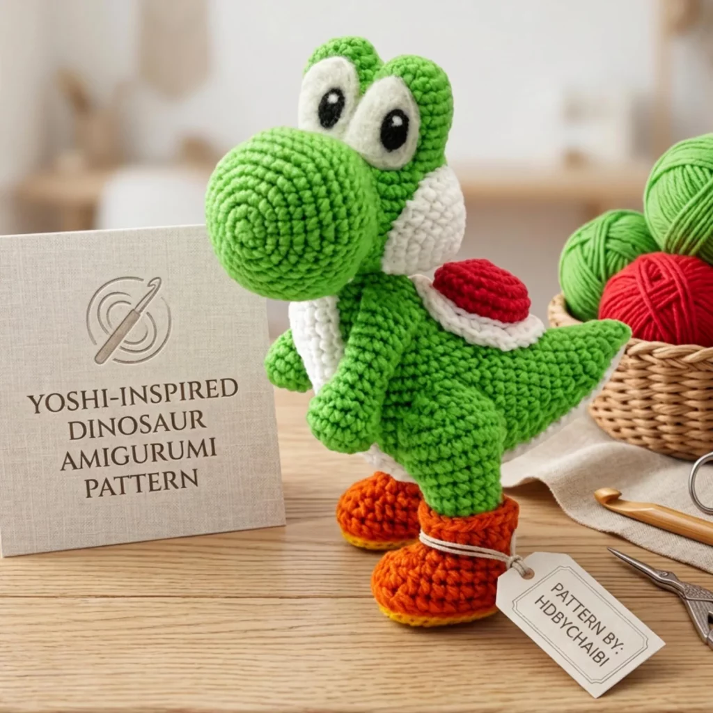 Cute Green Dinosaur Amigurumi Crochet Pattern (photo 1)