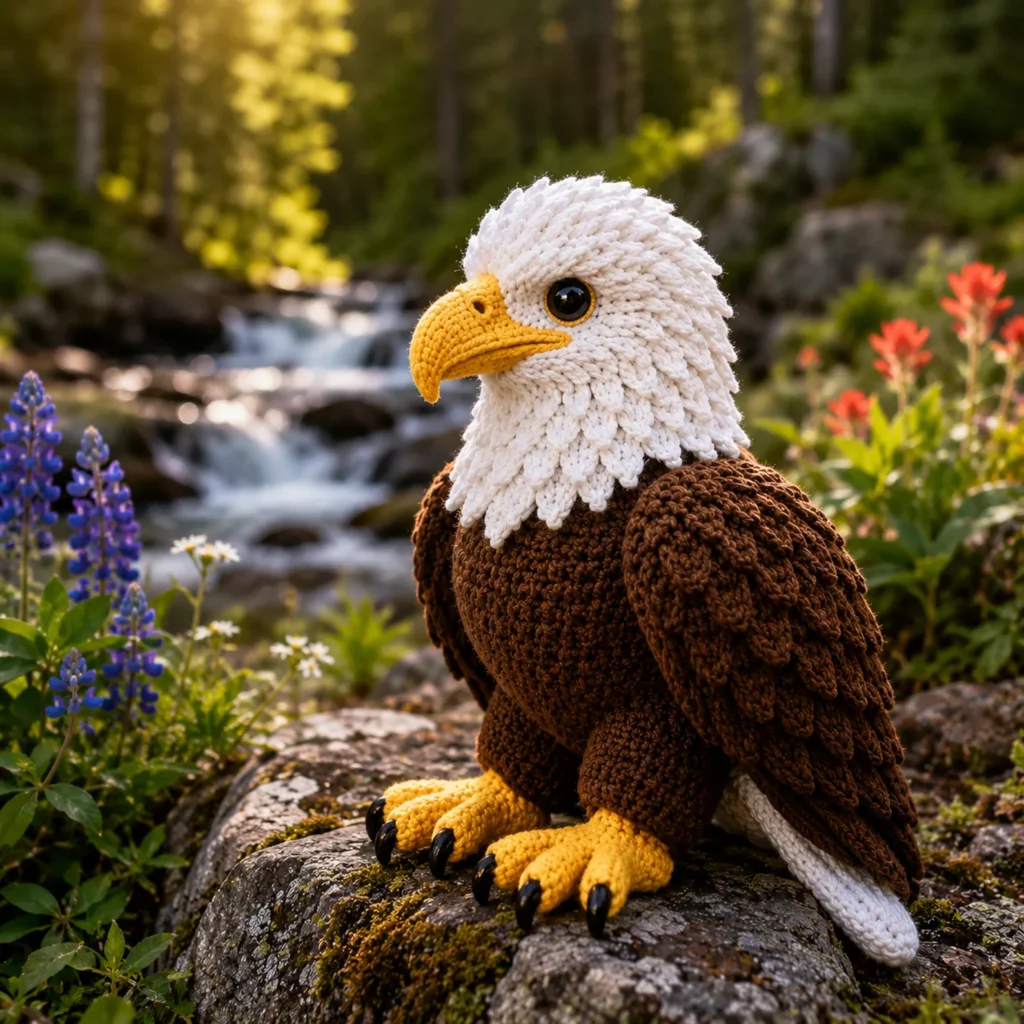 Bald Eagle Amigurumi Crochet Pattern: A Realistic Plush With Layered Feathers, Curved Beak, and Powerful Talons (photo 1)