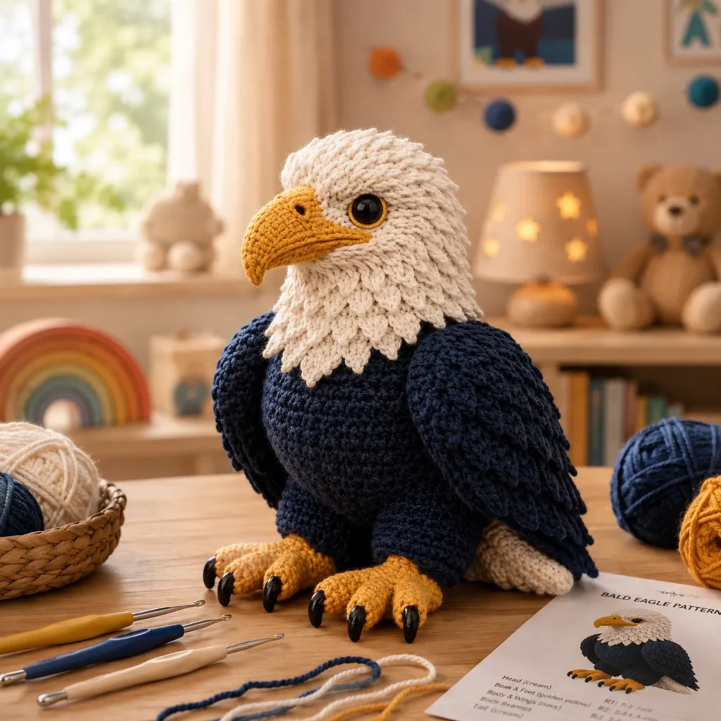 Bald Eagle Amigurumi Crochet Pattern: A Realistic Plush With Layered Feathers, Curved Beak, and Powerful Talons (photo 2)