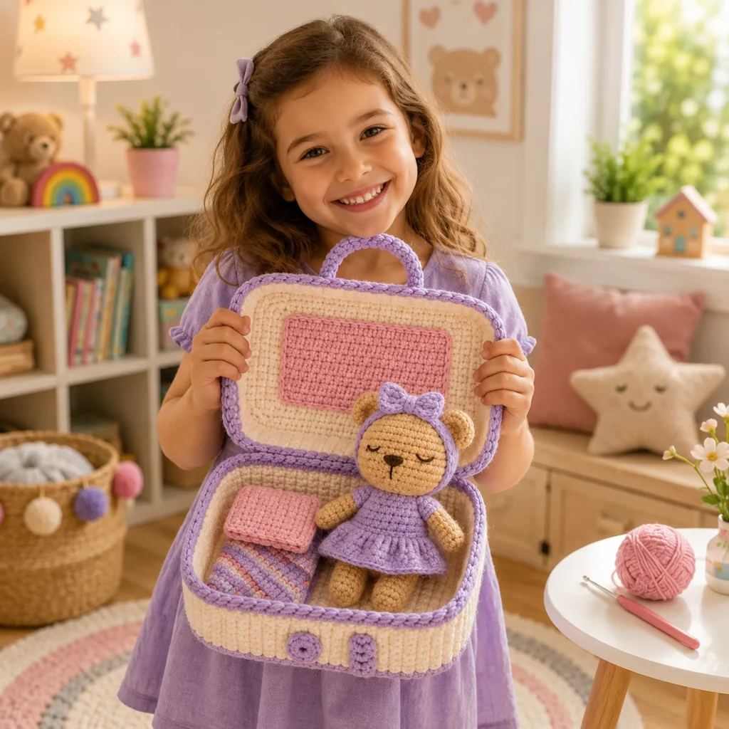 Adorable Bear Doll & Suitcase Set Crochet Pattern (photo 3)