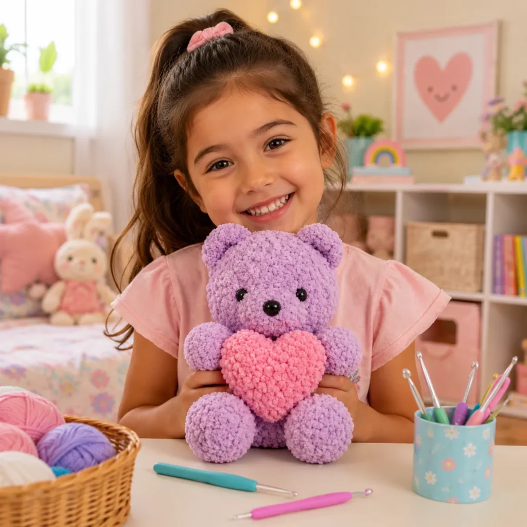 Teddy Bear Holding Heart Crochet Pattern (photo 3)