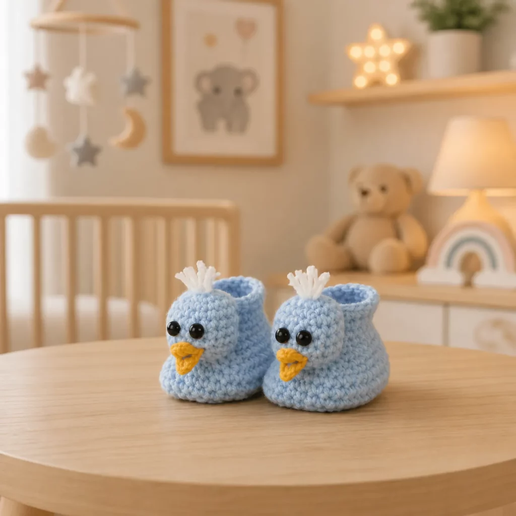 Cute Chick Baby Booties Crochet Pattern (photo 1)