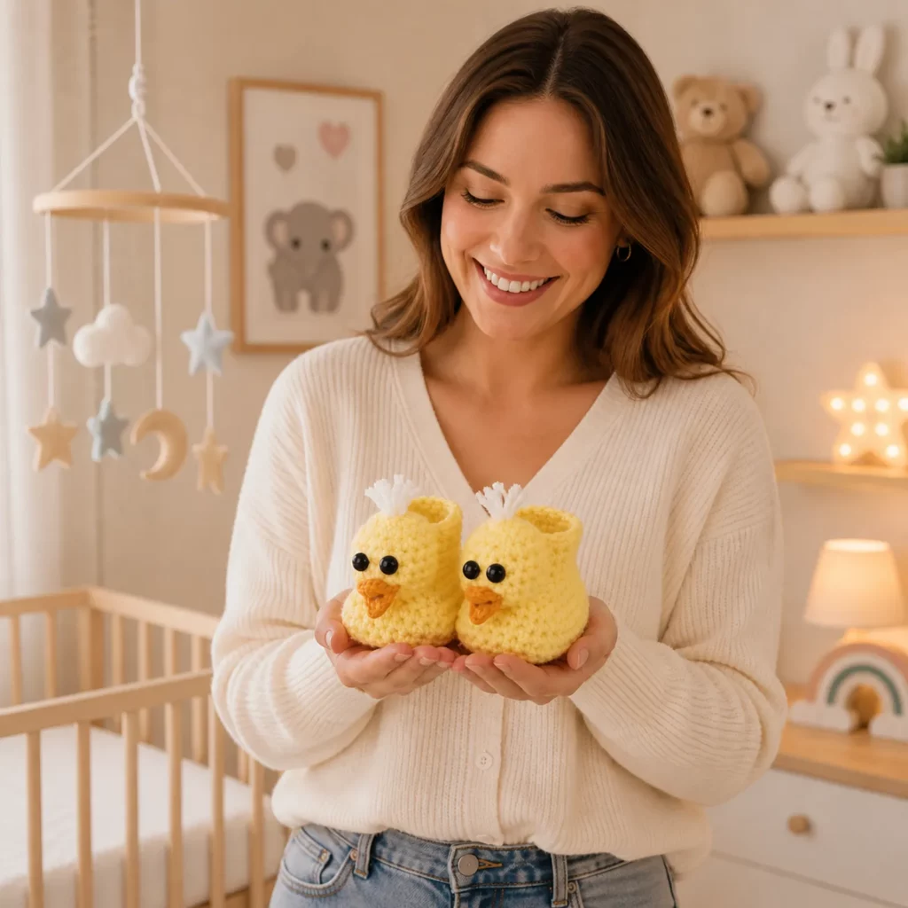 Cute Chick Baby Booties Crochet Pattern (photo 3)