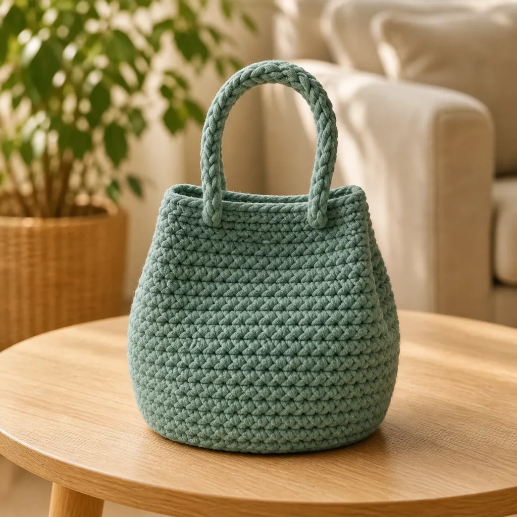 Chunky Crochet Bucket Bag Pattern (photo 1)