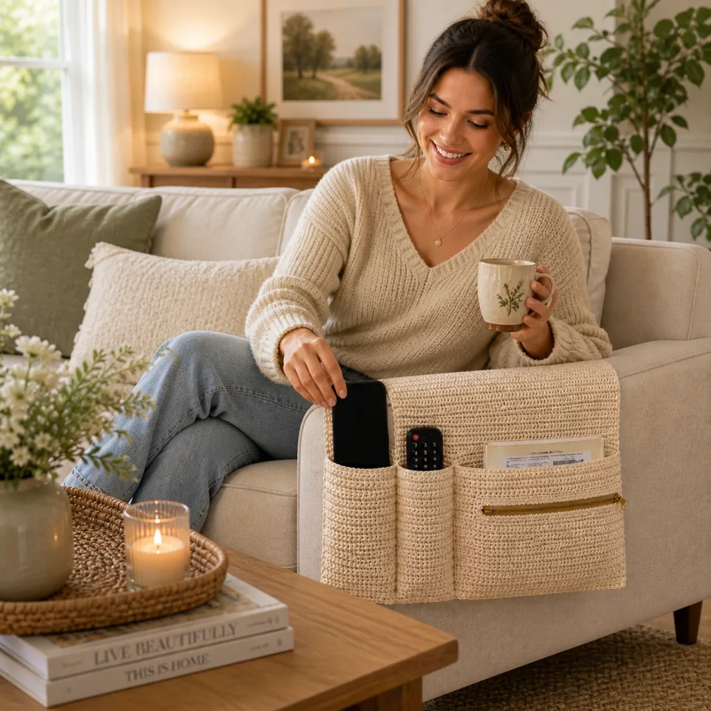 Couch Armrest Organizer Crochet Pattern (photo 3)