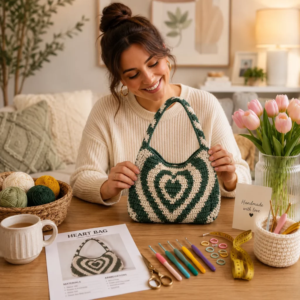 Cozy Heart Crochet Pattern for a Modern Hobo Bag (photo 2)