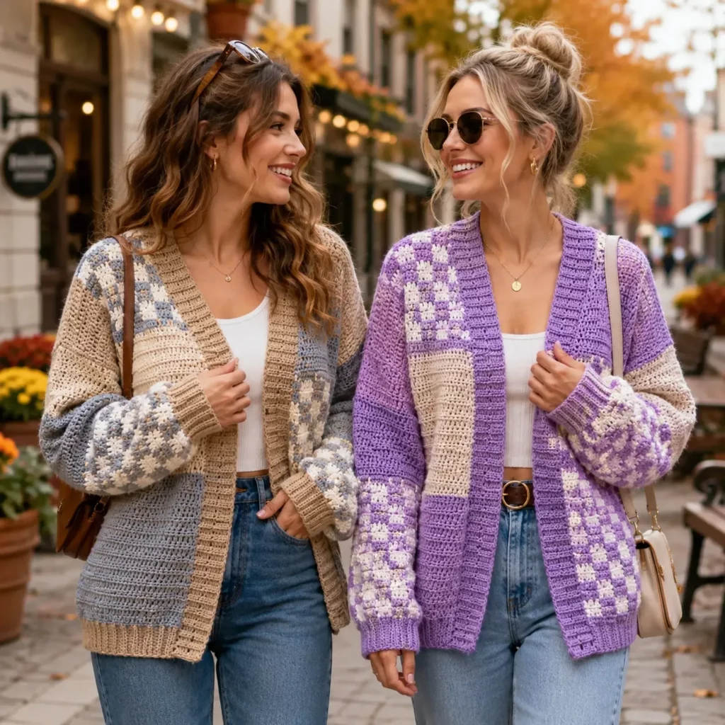 Cozy Patchwork Cardigan Crochet Pattern (photo 2)