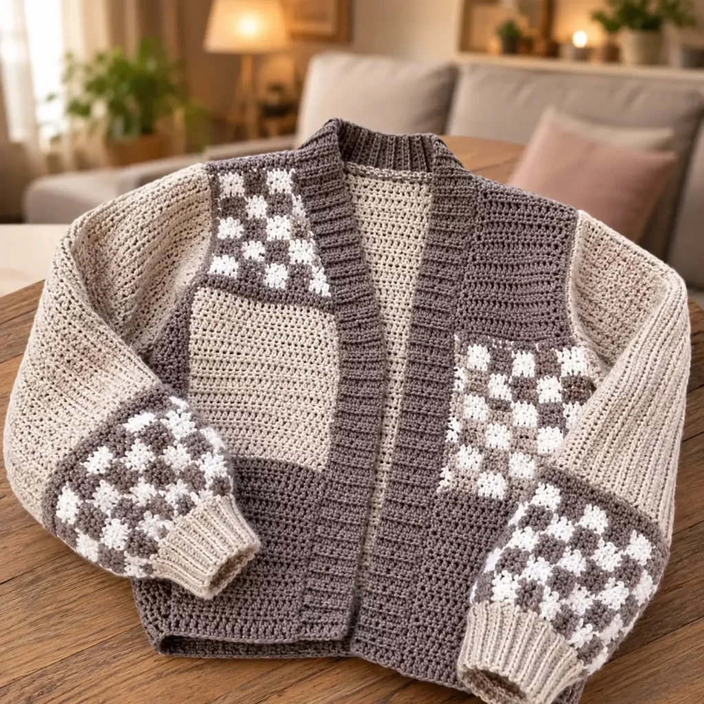 Cozy Patchwork Cardigan Crochet Pattern (photo 1)