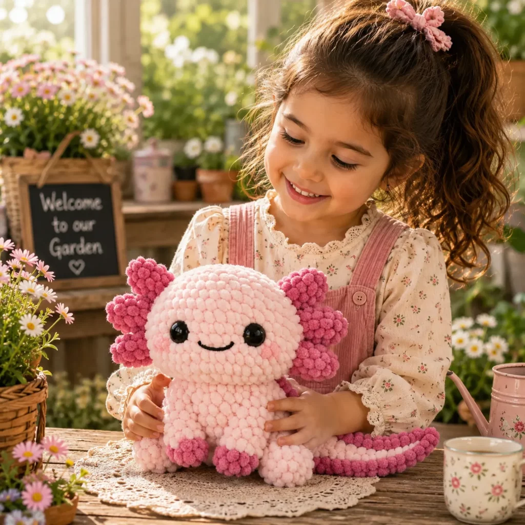 Crochet Axolotl Pattern: Super Soft Plush Amigurumi Axolotl With Fluffy Gills, Cute Smile, and Chunky Paws (photo 3)