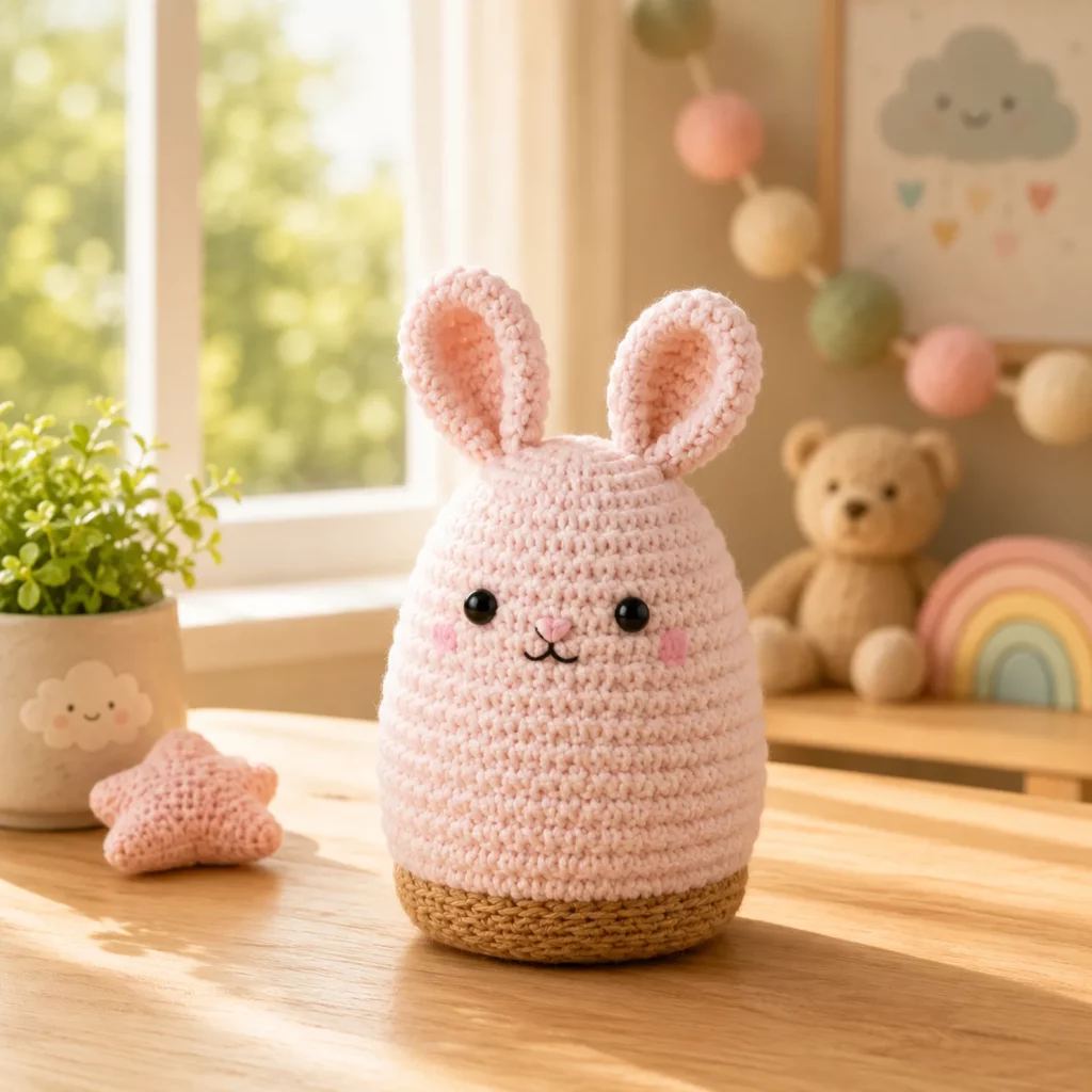 Crochet Bunny Amigurumi Crochet Pattern With Long Ears and a Cute Rounded Body (photo 1)