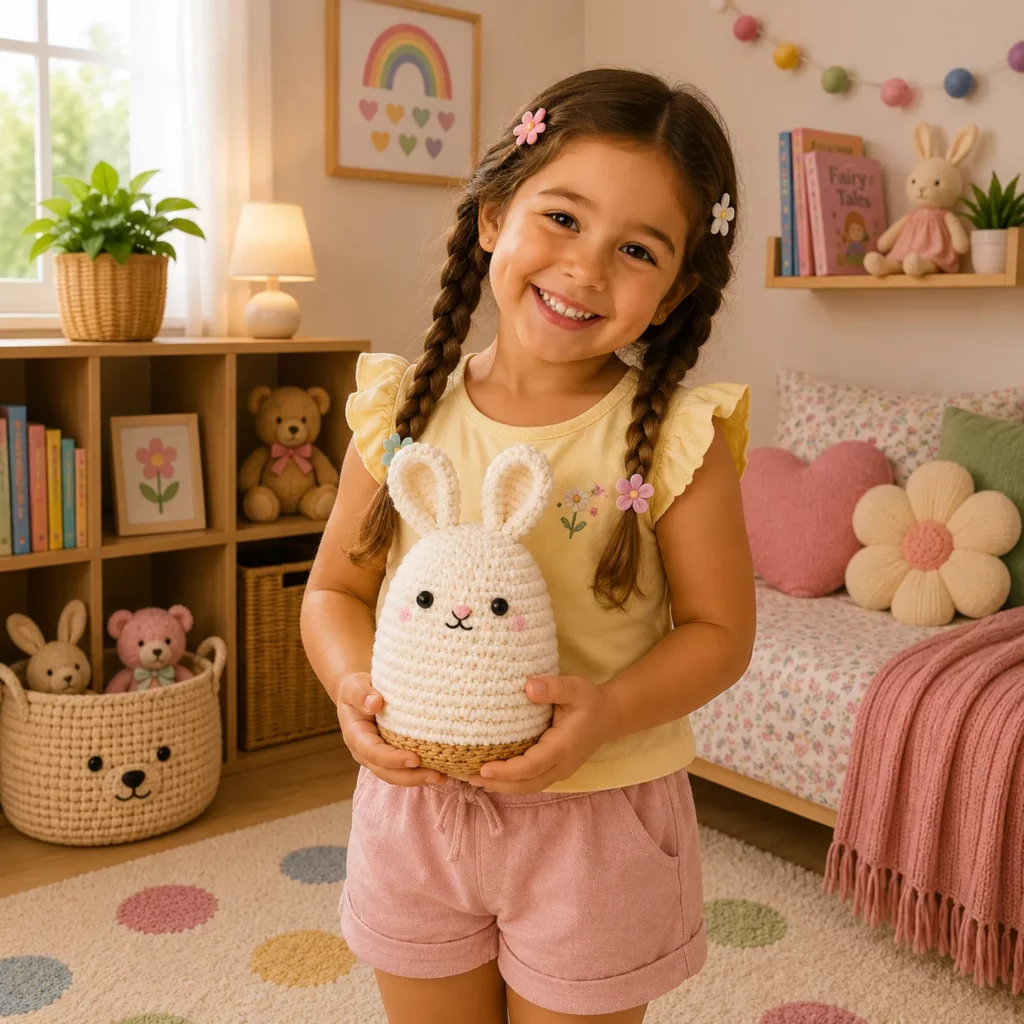 Crochet Bunny Amigurumi Crochet Pattern With Long Ears and a Cute Rounded Body (photo 3)