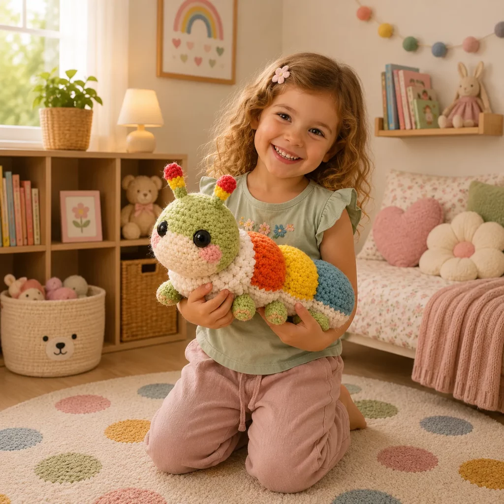 Crochet Caterpillar Amigurumi Crochet Pattern With Puffy Segments and Cute Antennae (photo 3)