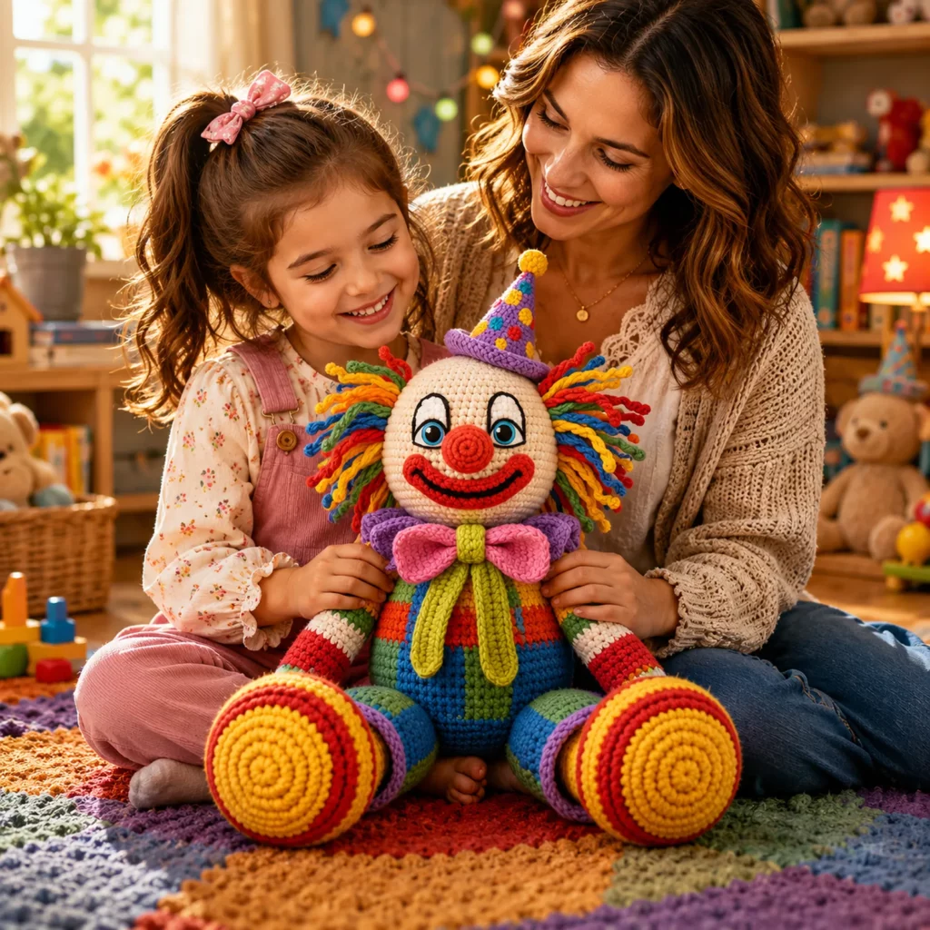 Crochet Clown Doll Crochet Pattern: A Colorful, Beginner-Friendly Amigurumi Plush With Hat, Bow Tie, and Curly Hair (photo 3)