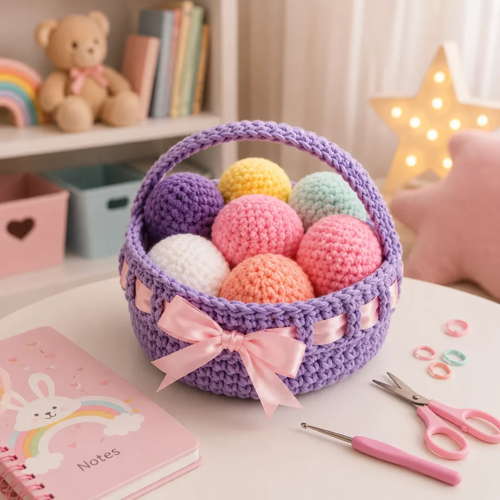 Crochet Easter Egg Basket Crochet Pattern (photo 1)
