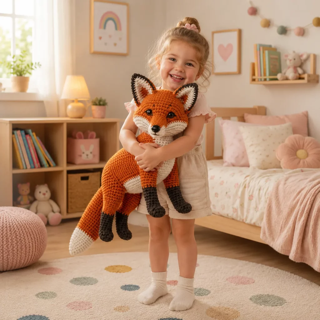 Crochet Fox Amigurumi Crochet Pattern With Realistic Face, White Chest, and Fluffy Tail Tip (photo 3)