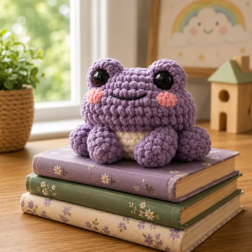 Crochet Frog Amigurumi Pattern: Super Cute Plush Frog With Big Eyes, Blush Cheeks, and Squishy Legs (photo 1)