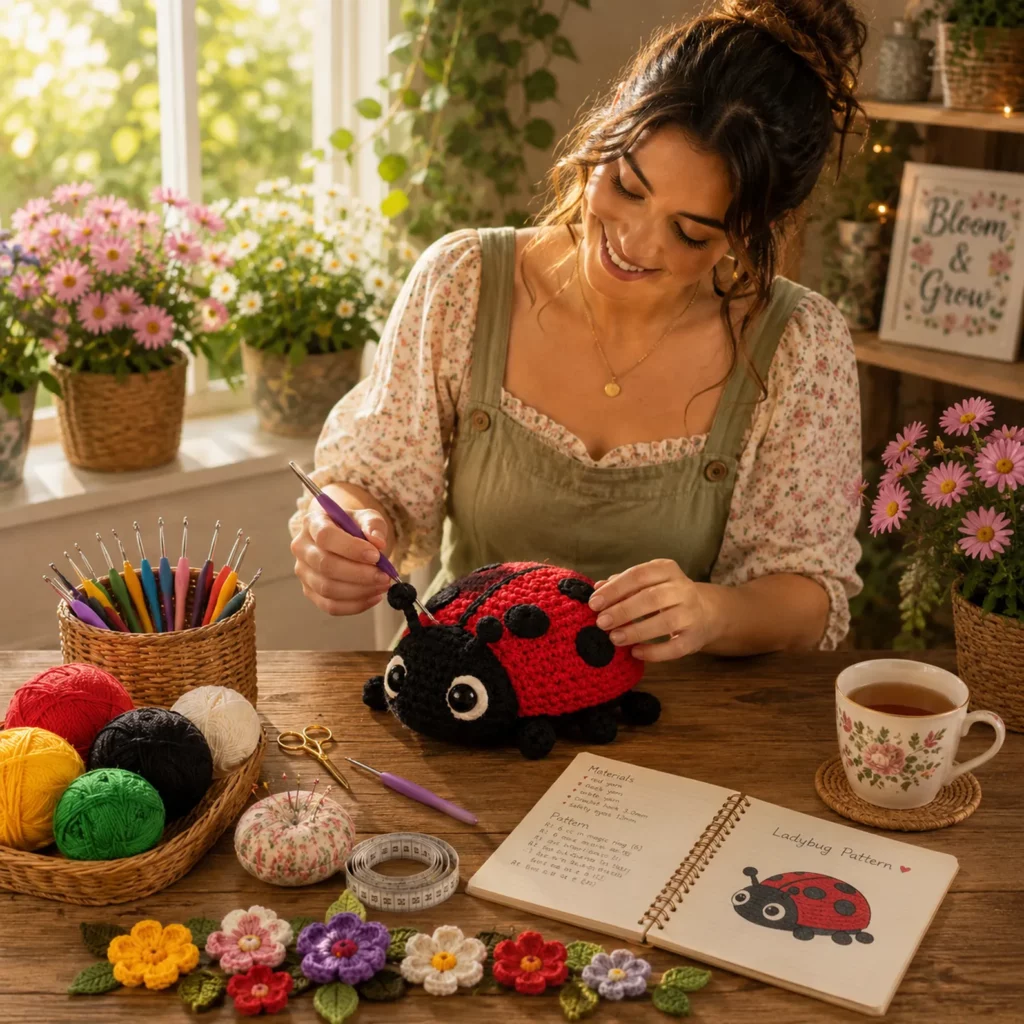 Crochet Ladybug Amigurumi Crochet Pattern With Big Eyes, Spotted Shell, and Cute Antennae (photo 2)