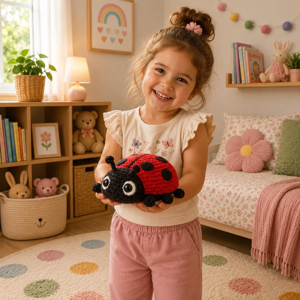 Crochet Ladybug Amigurumi Crochet Pattern With Big Eyes, Spotted Shell, and Cute Antennae (photo 3)