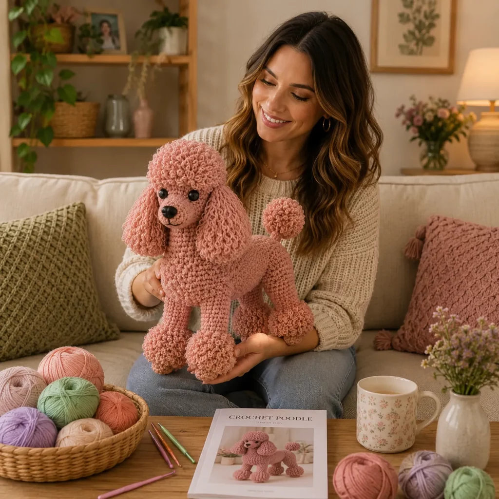 Crochet Poodle Amigurumi Pattern: A Fluffy Toy Poodle With Curly Ears, Pom-Pom Tail, and Cute Puppy Face (photo 2)