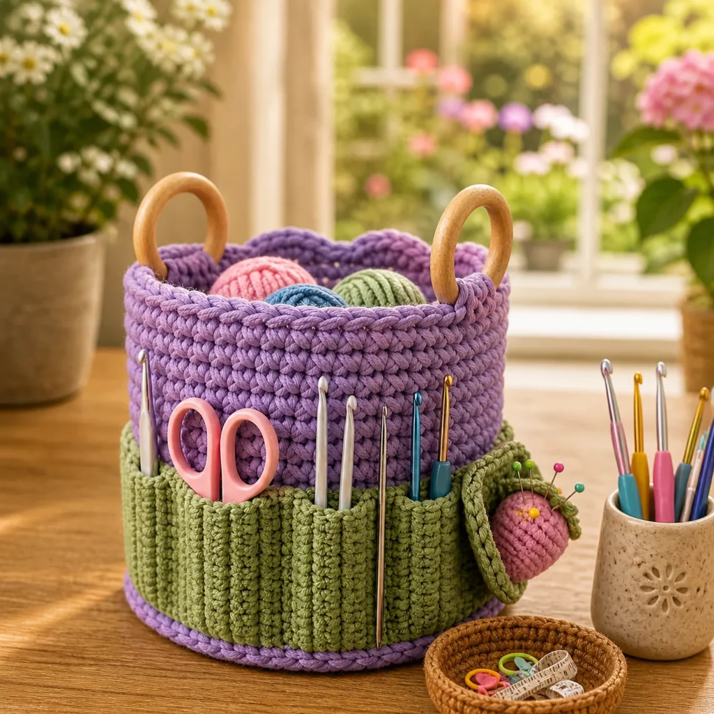 Crochet Tool Organizer Basket Pattern (photo 2)