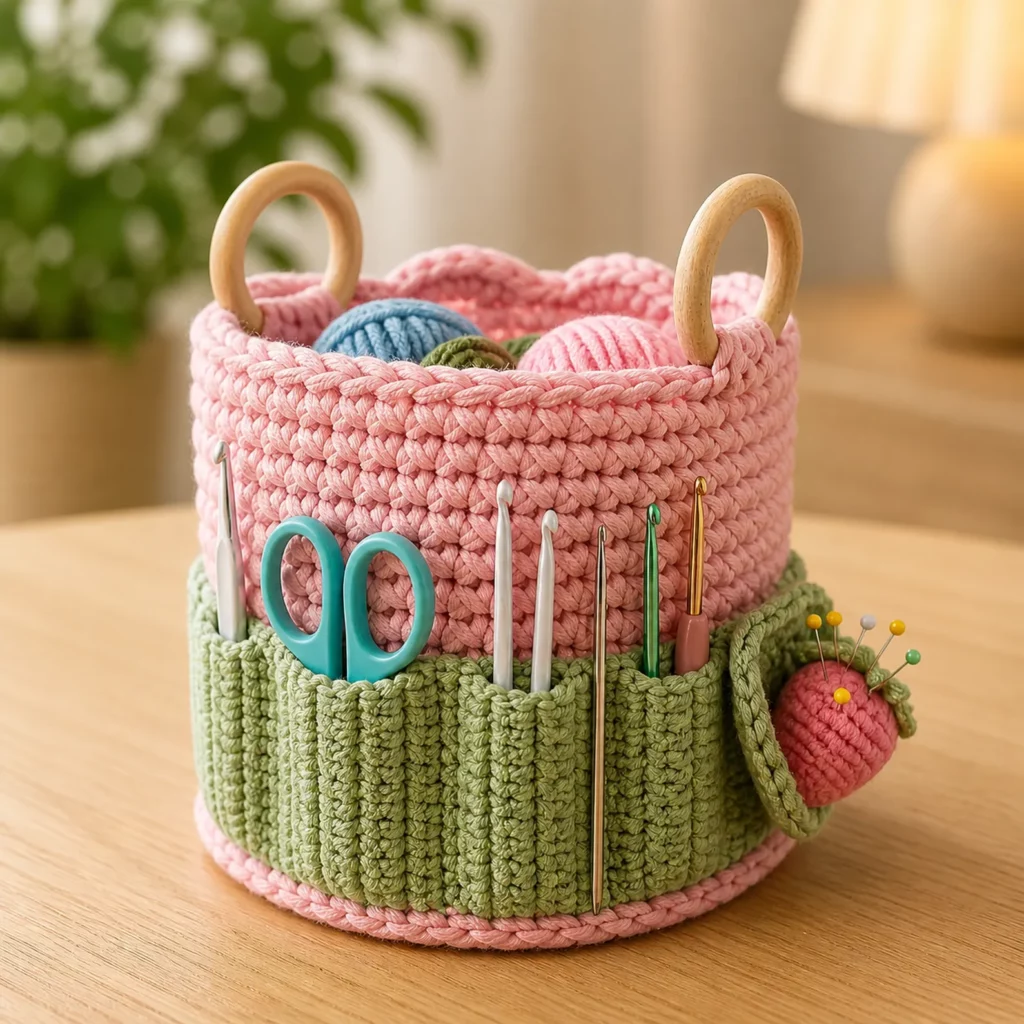 Crochet Tool Organizer Basket Pattern (photo 1)