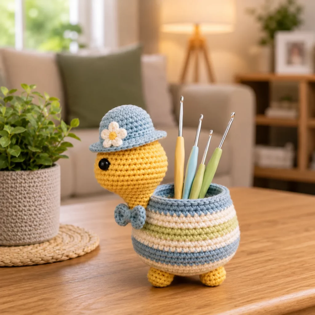 Crochet Turtle Hook Holder Pattern (photo 1)