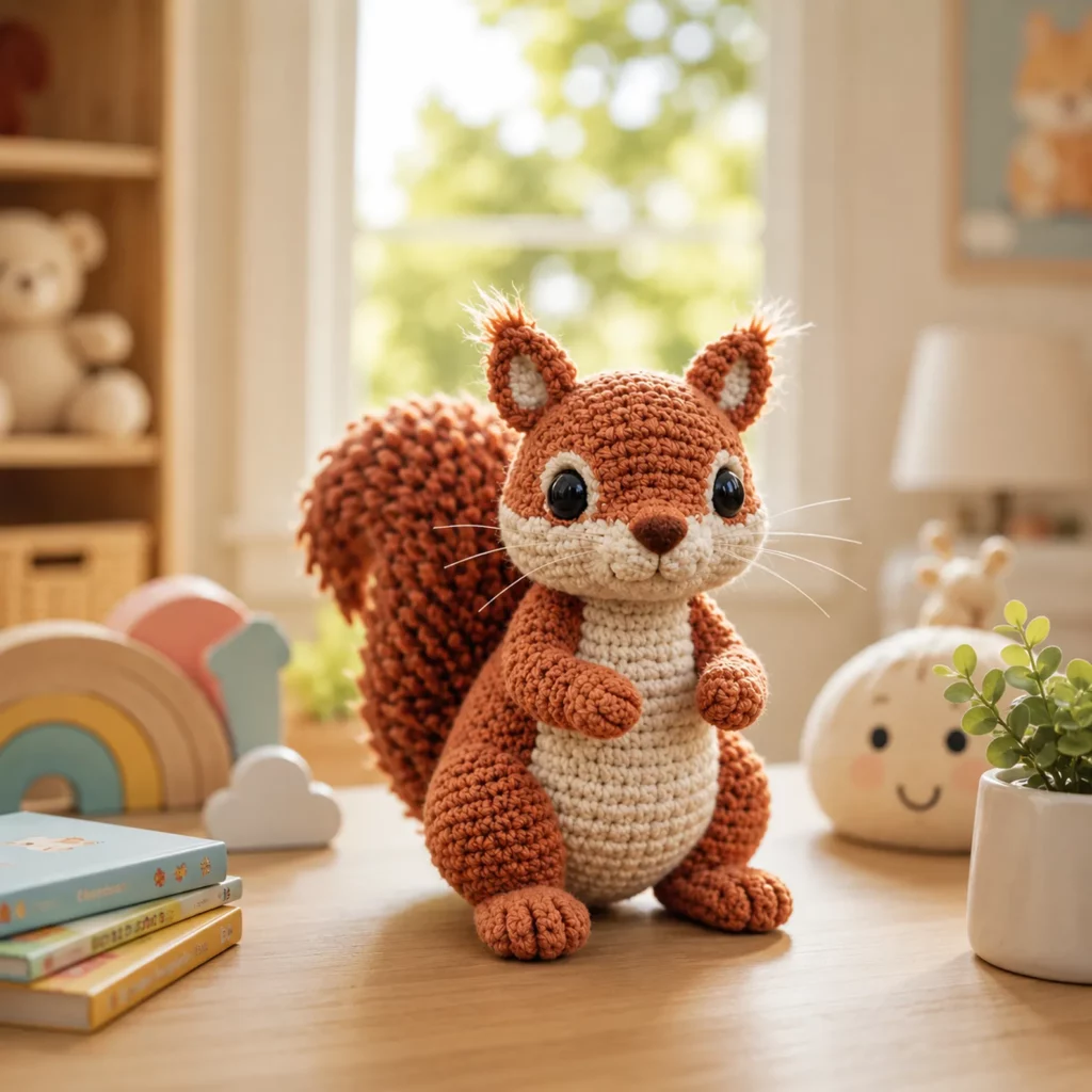 Cute Amigurumi Squirrel Crochet Pattern: A Beginner-Friendly Woodland Plush With Fluffy Tail and Sweet Details (photo 1)