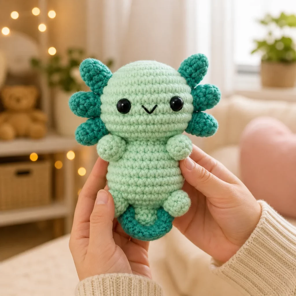 Cute Axolotl Amigurumi Crochet Pattern (photo 1)