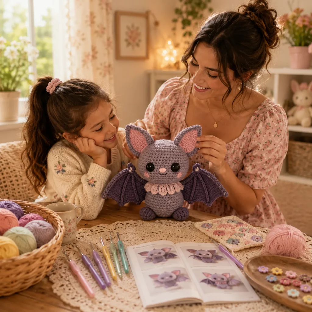 Cute Crochet Bat Amigurumi Crochet Pattern: A Beginner-Friendly Plush With Big Ears, Tiny Wings, and a Sweet Ruffled Collar (photo 2)