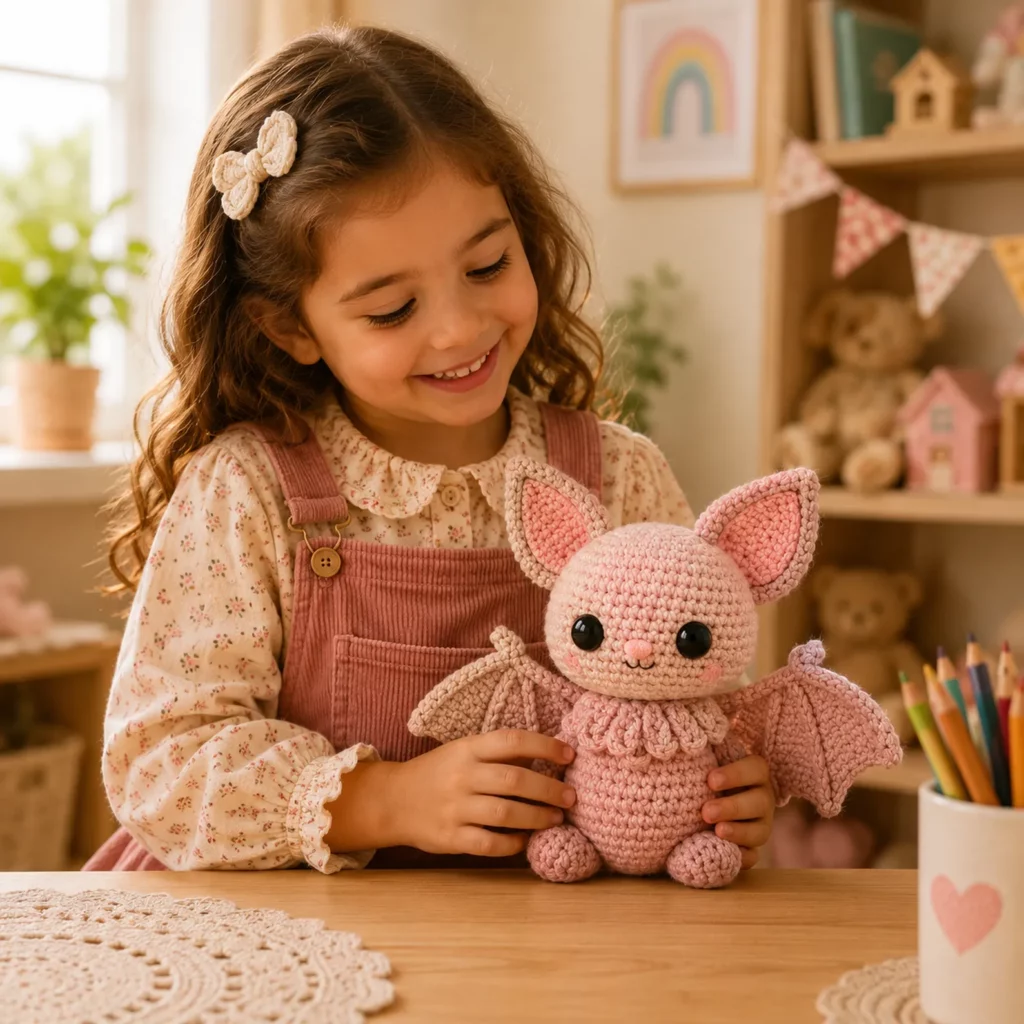 Cute Crochet Bat Amigurumi Crochet Pattern: A Beginner-Friendly Plush With Big Ears, Tiny Wings, and a Sweet Ruffled Collar (photo 3)