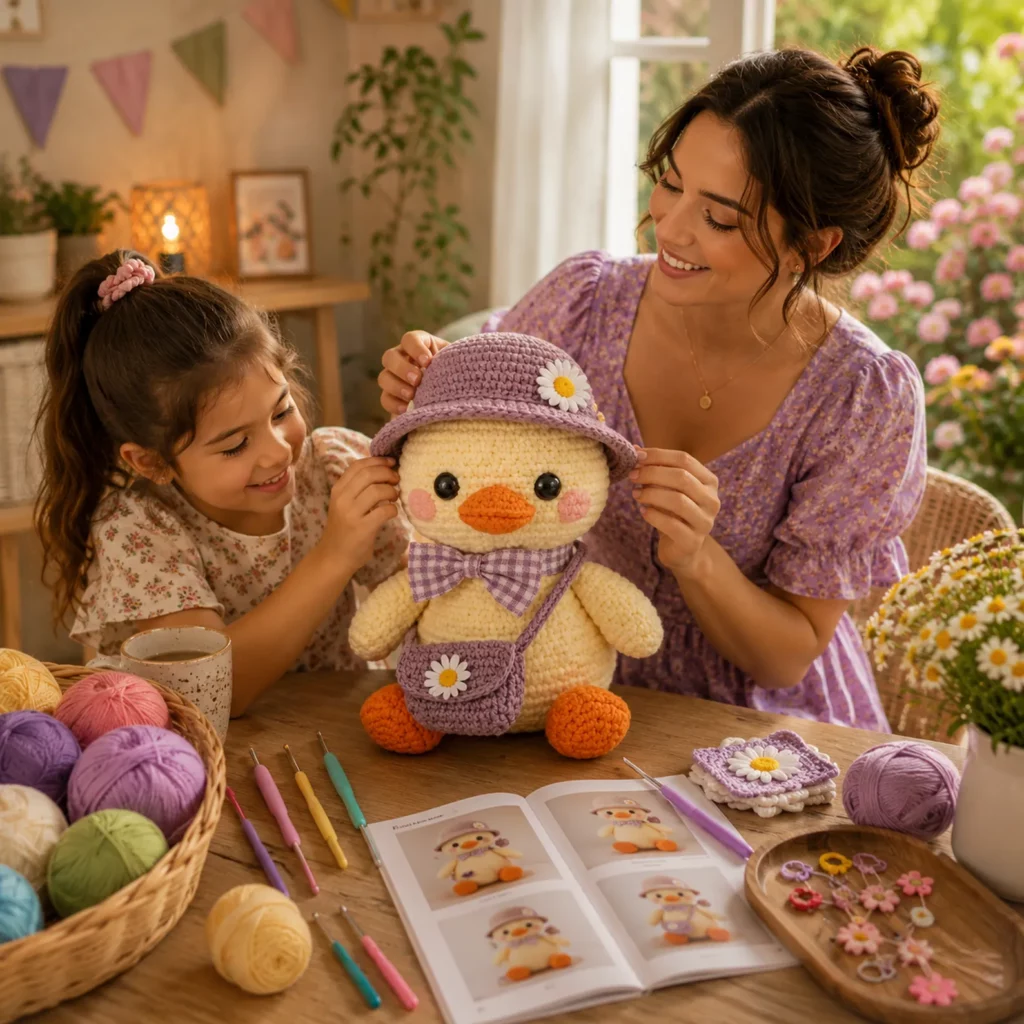 Cute Crochet Duck Amigurumi Pattern: An Easy, Beginner-Friendly Plush With Bucket Hat and Mini Crossbody Bag (photo 2)