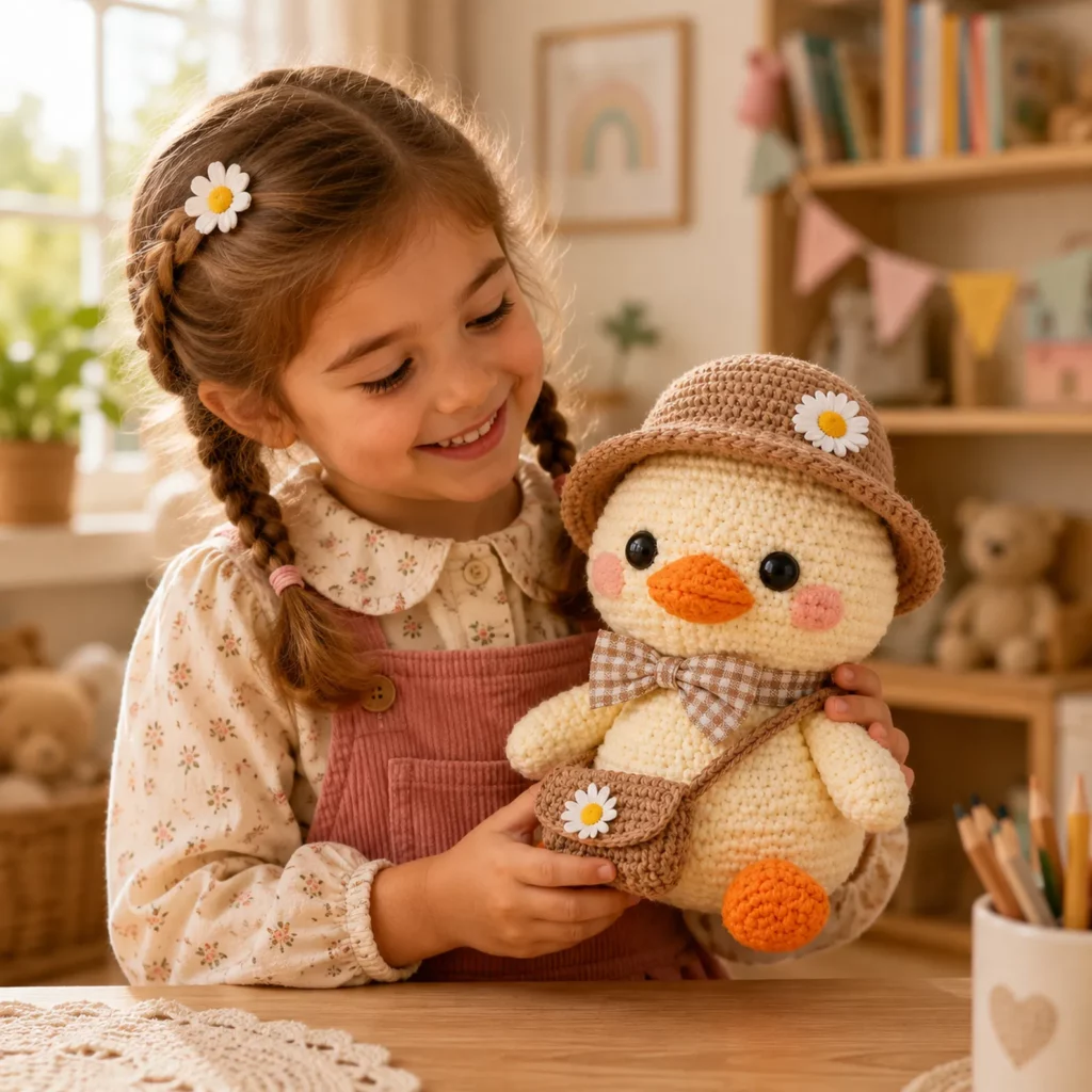 Cute Crochet Duck Amigurumi Pattern: An Easy, Beginner-Friendly Plush With Bucket Hat and Mini Crossbody Bag (photo 3)