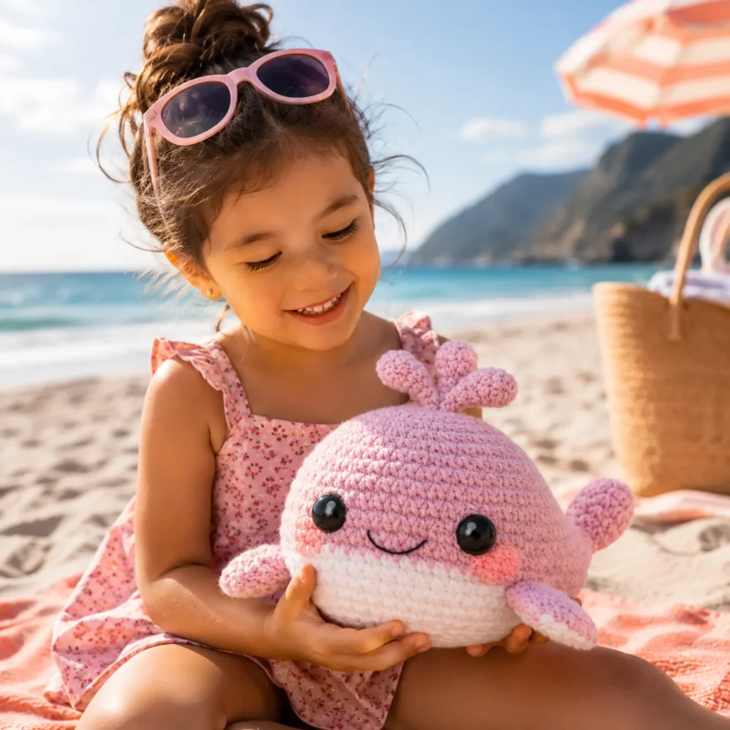 Cute Crochet Whale Pattern: Easy Amigurumi Whale With Big Eyes, Blush Cheeks, and Tiny Water Spout (photo 3)