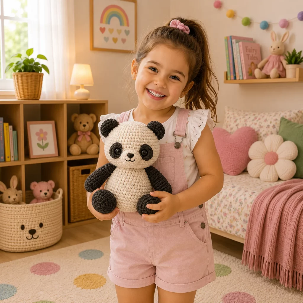 Cute Panda Amigurumi Crochet Pattern for Beginners With Black Patches, Round Belly, and Cozy Plush Shape (photo 3)