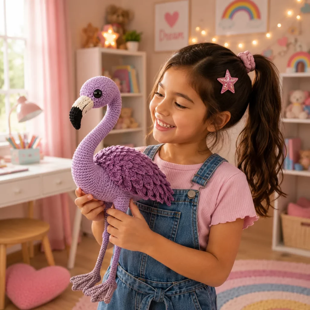 Flamingo Amigurumi Crochet Pattern: A Cute Long-Leg Bird Plush With Feather Wings and a Curved Beak (photo 3)