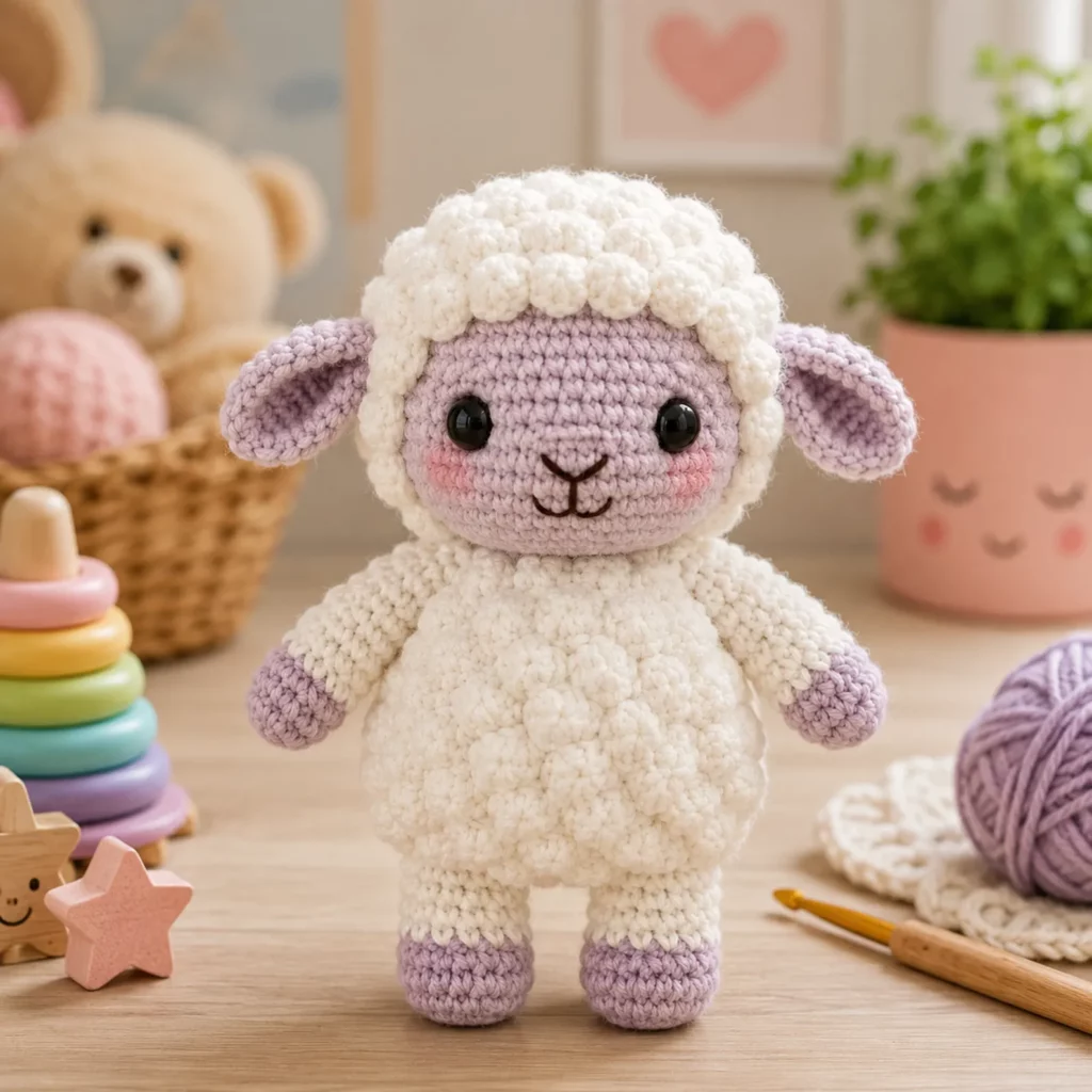Fluffy Amigurumi Lamb Crochet Pattern: A Cute, Beginner-Friendly Plush With Bobble “Wool” (photo 1)