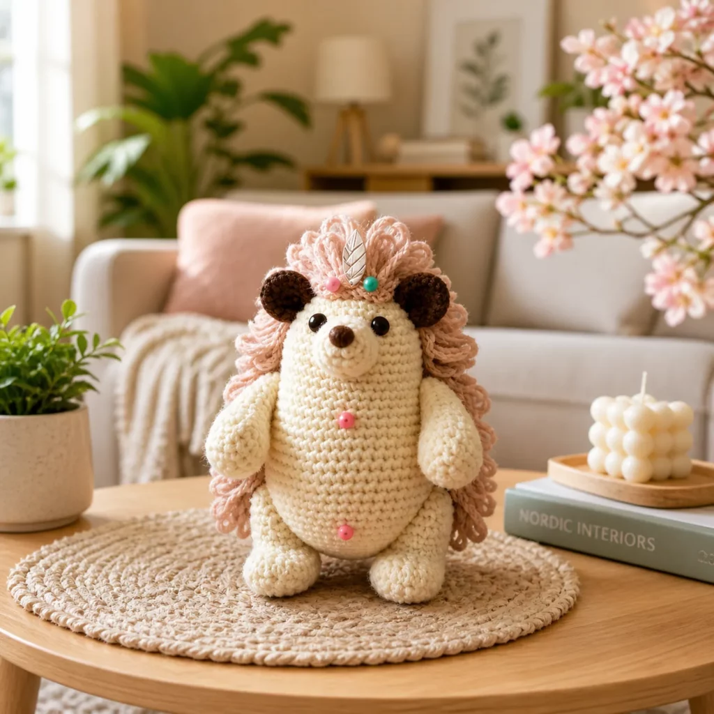 Fluffy Hedgehog Amigurumi Crochet Pattern (photo 1)