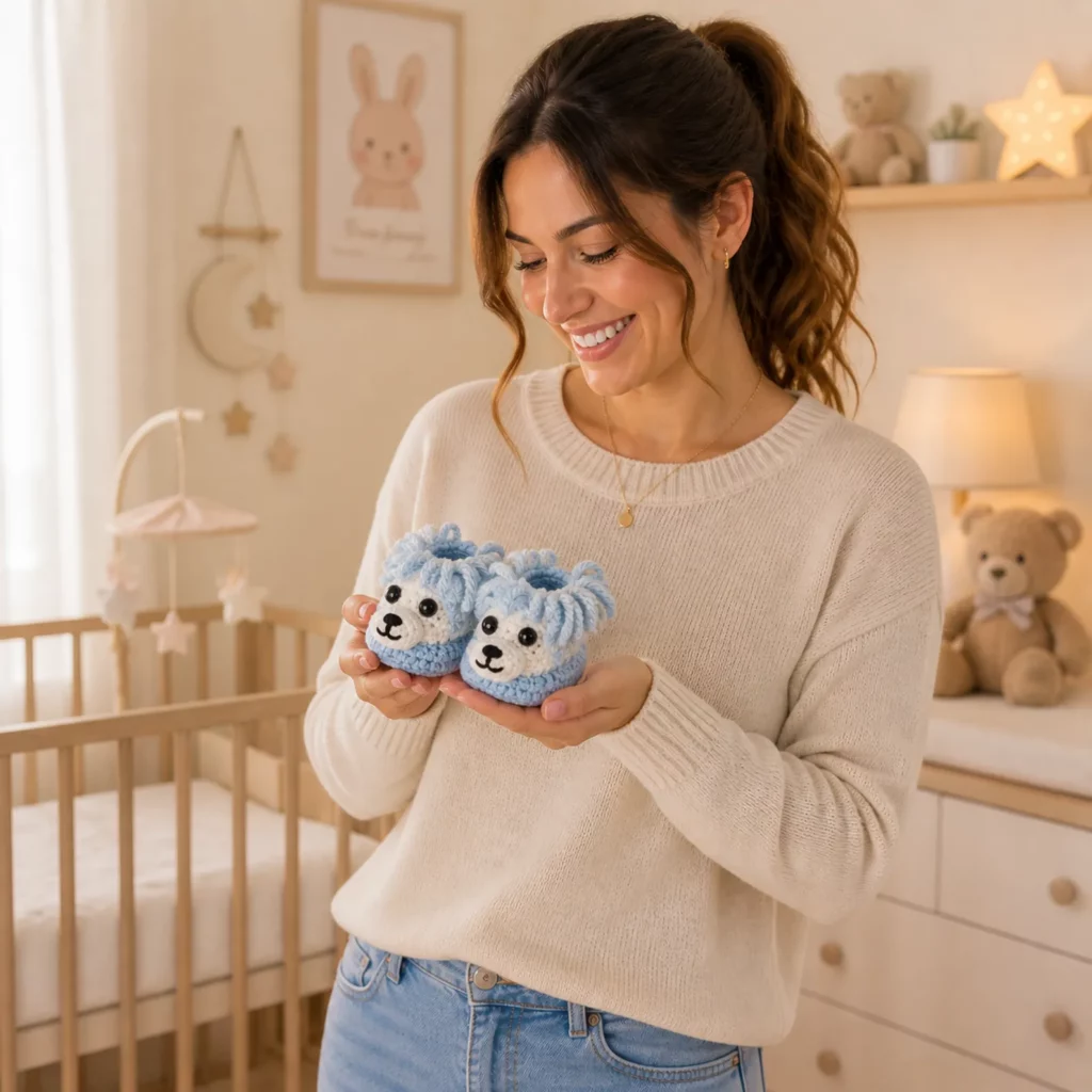 Fluffy Puppy Slippers Crochet Pattern (photo 3)