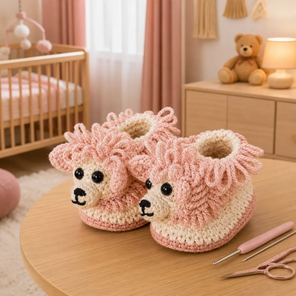 Fluffy Puppy Slippers Crochet Pattern (photo 2)