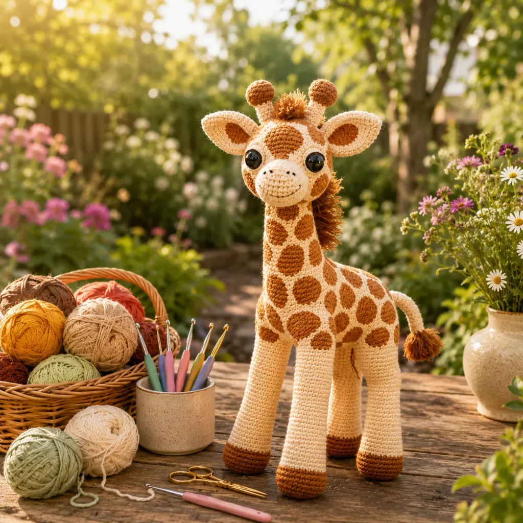 Giraffe Amigurumi Crochet Pattern With Spots, Long Legs, and a Fluffy Mane (photo 2)