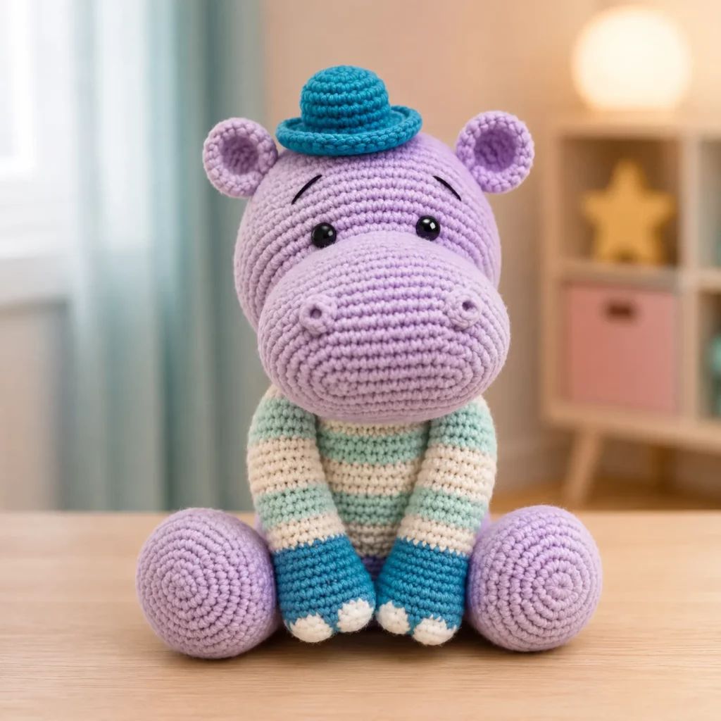 Cute Hippo Amigurumi Crochet Pattern (photo 1)